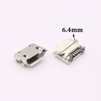 100шт Мини-разъем Micro USB 5pin с короткой иглой 6,4 мм 5P Порт передачи данных DIP2 Порт зарядки Мини-USB-разъем для мобильного штекера