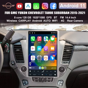 128 Г Android 11 Автомагнитола Для GMC Yukon Chevrolet Tahoe Suburban 2015-2021 Мультимедийный Видеоплеер Беспроводное Головное Устройство Carplay