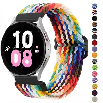 20мм 22мм Плетеный Ремешок Solo Loop для Samsung Galaxy Watch 5/4 44мм 40мм/5 Pro 45мм Нейлоновый Браслет Watch 4 Classic 42 46мм Ремешок