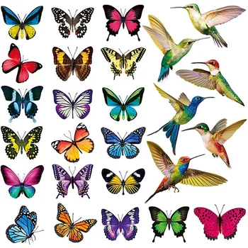 26 шт., наклейки для окон с птицами и бабочками, статические наклейки для окон, декор, неклеящиеся наклейки