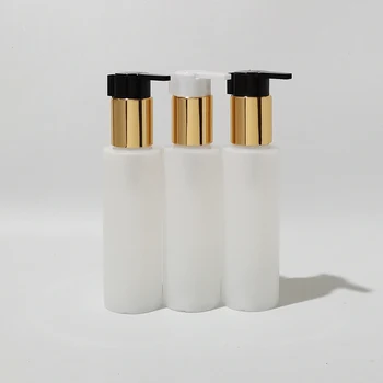 30шт 100 мл пустых бутылочек из HDPE с золотым лосьоном для дозатора жидкого мыла, многоразового использования, шампунь, гель для душа, косметическая упаковка
