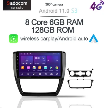 360 Панорамная Камера 6G + 128G Android 10 Автомобильный DVD-плеер GPS Карта WIFI Bluetooth 5,0 RDS Радио Для VW Sagitar Jetta Bora 2011-2018