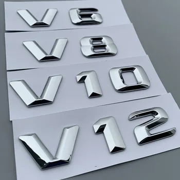 3d ABS Хромированные Буквы Значок На Крыле Автомобиля V6 V8 V10 V12 Эмблема Логотип Для Mercedes C E S W205 W204 W213 W212 W221 Автомобильные Аксессуары