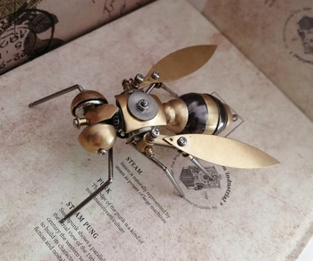 3D Механическое насекомое в стиле стимпанк, цельнометаллическая Большая пчела, украшение для домашнего творчества ручной работы - готовый продукт