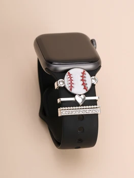 4 шт./компл. Бейсбольный брелок для iWatch/Galaxy, силиконовые Часы 4/5 Pro, аксессуары для ремешка