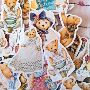 40 шт. Наклейки на платье с милым медведем, наклейки для ежедневника, декоративные наклейки для скрапбукинга, фотоальбомы 