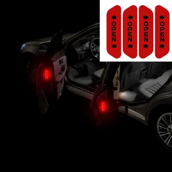 4шт Открытых светоотражающих наклеек с предупреждением о безопасности дверей автомобиля для Lada Priora Седан спорт Калина Гранта Веста Рентген XRay