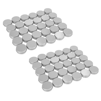 60 упаковок круглых металлических банок для бальзама для губ с завинчивающимися крышками (1 унция)
