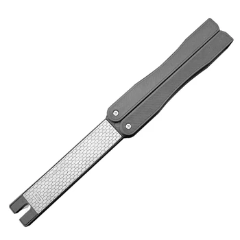 652F Точилка для кухонных ножей 3 в 1 Карманный точильный камень Портативная Точилка для шлифовальных ножей Складная Двусторонняя точилка