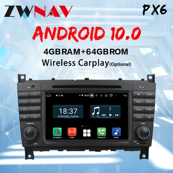 Carplay Android 10,0 экран Автомобильный Мультимедийный DVD-плеер для BENZ C-Class W203 2004-2007 GPS Navi Авто Радио Аудио Стерео Головное устройство