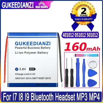 GUKEEDIANZI Сменный Аккумулятор 401012 051012 501012 160 мАч для I7 I8 I9 Bluetooth Гарнитуры MP3 MP4 Аккумуляторы