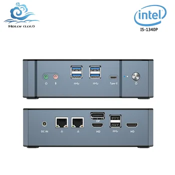 Helorpc Intel Core I5-1340P с Двухканальным Четырехъядерным Дисплеем DDR4 RAM RFID 4,6 ГГц Настольный Мини-ПК с Интерфейсом Thunderbolt4