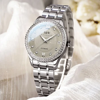 IW Изысканные женские часы с бриллиантами, роскошные модные женские водонепроницаемые автоматические механические наручные часы MIYOTA, женские