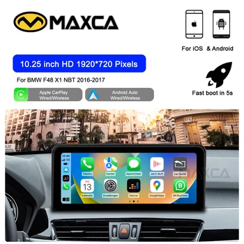 MAXCA 10,25 дюйма Для BMW F48 NBT Беспроводной Carplay Android Автоэкран AirPlay Автосвязь Зеркальное Отображение