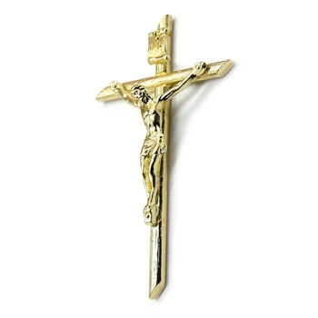 Амулет Иисуса для подвески с крестом, молитвенное ожерелье, сделай сам, 24-Каратный позолоченный христианский Gif