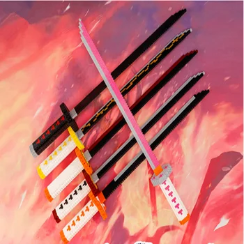 Аниме Demon Slayer Sword Волшебные Строительные Блоки Kamado Tanjirou Меч Нож Мини Кирпичи Игрушки Для Детей Подарки На День Рождения