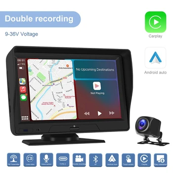 Беспроводной Carplay Android Auto с 7-дюймовым экраном, радио, фронтальные камеры резервного копирования, Bluetooth, WIFI, FM, Bluetooth, зеркальная ссылка, TF-карта