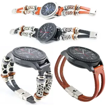 Браслет из натуральной кожи в богемном стиле для Gear S3 Frontier S3, классический ремешок для смарт-часов Samsung Galaxy Watch, 46 мм ремешок