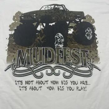 Винтажная Футболка Truck Mens Large Mud Fest Monster Mudder С двойными бортами, Повседневная футболка с длинными рукавами