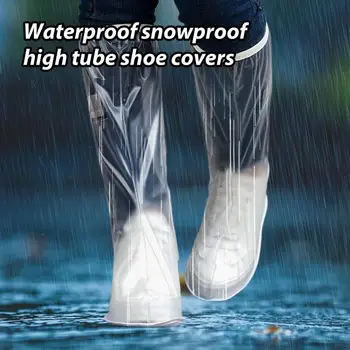 Водонепроницаемые бахилы, Многоразовые протекторы для обуви с высокими трубками, дождевые галоши, непромокаемые нескользящие галоши