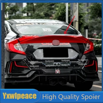 Для Honda 10th Civic Спойлер 2016 2017 2018 2019 2020 Седан Высококачественный ABS Пластик Задний Спойлер Багажника Автомобильные Аксессуары