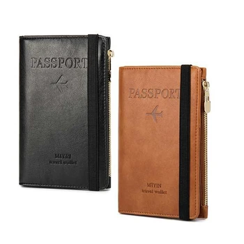 Дорожный кошелек из 2 частей, сумка для карт, многофункциональный размагничивающий Rfid-держатель для документов, книжка для паспорта