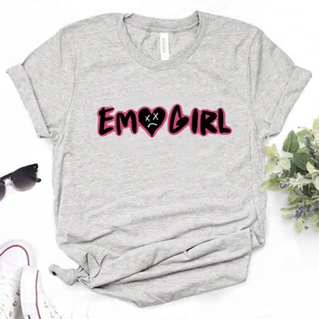 женские дизайнерские футболки i Love Emo Girls, женская одежда с комиксами 2000-х годов