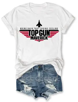 Женские хлопковые футболки Rheaclots Top Gun Maverick в стиле ретро, женские футболки с графическим рисунком, топы