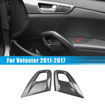 Карбоновая Ручка для Подлокотника внутренней двери автомобиля, Накладка Защитного чехла для Hyundai Veloster 2011-2017, Аксессуары
