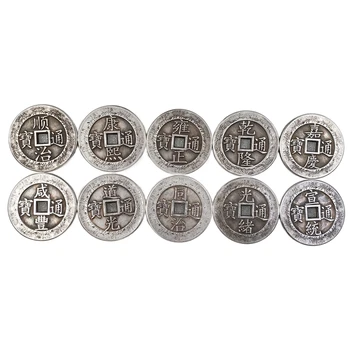 Китайский Фэн-Шуй Счастливые Монеты Древневосточного Императора Цин Money Fortune Dragon Коллекция Подарочных Монет для изгнания злых духов 43 мм