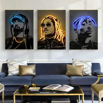 Классический поп стены искусства звезды рэпа хип-хоп легенды западного побережья певцов HD качестве маслом на холсте плакаты и принты домашний спальня декор подарки