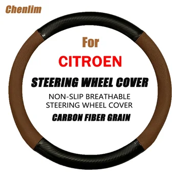 Кожаный чехол рулевого колеса автомобиля, Противоскользящие Детали интерьера, Дышащие Аксессуары для рулевого колеса автомобиля для Citroen C5
