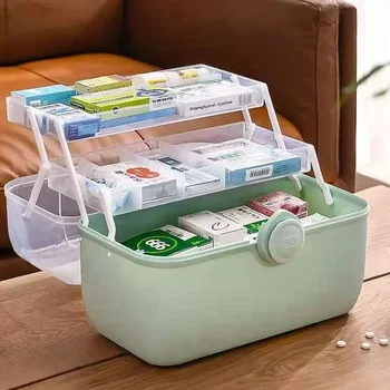 Коробка-органайзер для бытовой медицины Большой емкости портативные коробки для хранения аптечек первой помощи Органайзеры Пластиковые Органайзеры для дома