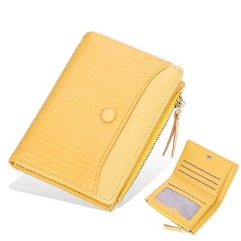 Короткий женский кошелек на двойной молнии, портмоне, держатель для карт, карман для мелочи E74B