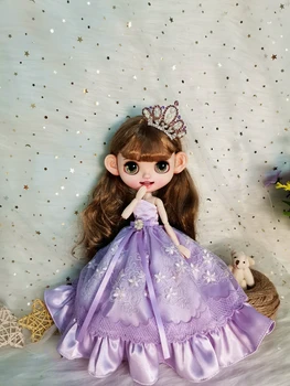 Кукольная Одежда Dula Платье фиолетовая юбка Blythe ob24 ob22 Azone Licca ICY JerryB 1/6 Аксессуары Для Кукол Bjd Бесплатная Доставка