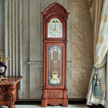 Механические напольные часы в европейском стиле Китайские Ретро Вертикальные часы Гостиная Классическая Вилла Большие часы