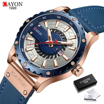 Модные мужские часы CAYON, лучший бренд, роскошные водонепроницаемые спортивные мужские часы, силиконовые военные наручные часы с автоматической датой.