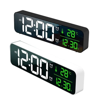 Модный Цифровой дисплей в гостиной со светодиодным Цифровым Вечным Календарем, Светящийся Бесшумный электронный будильник