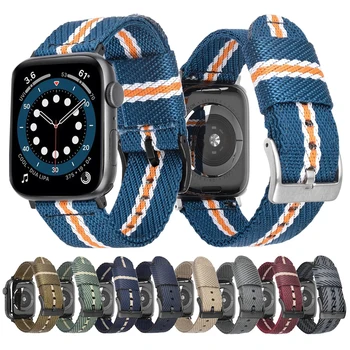 Нейлоновый ремешок для Apple Watch Band 44мм 40мм браслет iWatch Series 6 5 4 3 2 42мм 38мм Сменный браслет ремешки для часов
