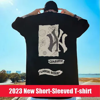 Новая мужская футболка оверсайз, роскошная дизайнерская одежда в стиле хип-хоп, 100% хлопок, модный бренд класса люкс, короткий рукав, Бесплатная доставка