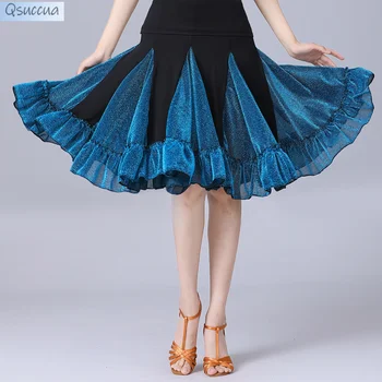 Новая юбка для латиноамериканских танцев Юбка Женская Одежда для занятий взрослыми танцами Юбка для танцев Короткая юбка Юбка с большими свингами