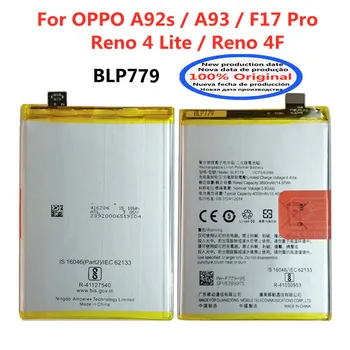 Новый Высококачественный Аккумулятор Телефона BLP779 Для OPPO A92s/A93/Reno4 Lite/Reno 4F/F17 Pro Сменный Аккумулятор Bateria 4000 мАч