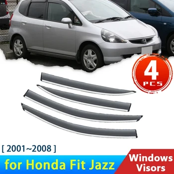 Оконный Козырек Для Honda Fit Jazz Hatch GD3 2001 ~ 2008 Ветровые Щитки Защита От Солнца И Дождя Дефлектор Бокового Ветра Внешние Аксессуары