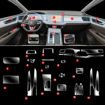 Прозрачная Защитная Пленка Tpu для VOLKSWAGEN VW Viloran 2022 2023 Наклейка Для Интерьера Автомобиля Экран Центральной Консоли Дверная Панель