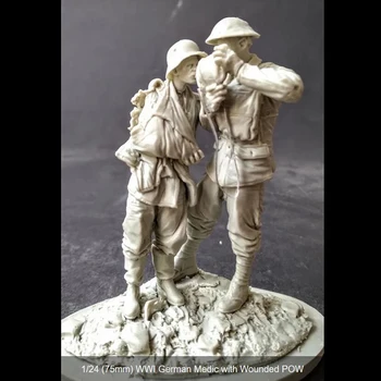 Разобранный ЭКИПАЖ СОВРЕМЕННОГО солдата 1/24 включает в себя 2 комплекта миниатюрных моделей из смолы, неокрашенных