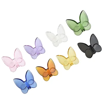 Роскошное Стеклянное Украшение Crystal Butterfly Nordic Цветной Глазурью Креативный Свадебный Подарок Стеклянные Украшения Crystal Lucky Butterfly