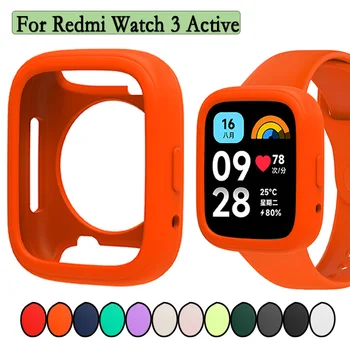 Силиконовый чехол для Redmi Watch 3 Active Watch Защитная оболочка Ремешок для часов и крышка Красочные аксессуары для часов
