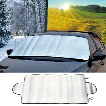 Снежный покров на лобовом стекле автомобиля, защита от замерзания зимой, защита от солнца
