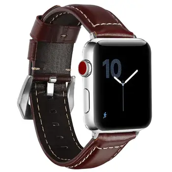 Совместимость с Correa для Apple Watch 4 5 ремешок 40 мм 44 мм Кожаные ремешки для iwatch bands ремешок для часов серии 5 4 3 2 ремешок 38 42 мм