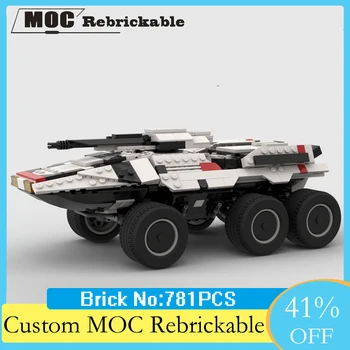 Строительные блоки MOC M35 Mako Mass Effect Land Chariot, модель военного танка, кирпичи, автомобиль, Автомобиль, сделай сам, Собери Игрушки для детей на День рождения